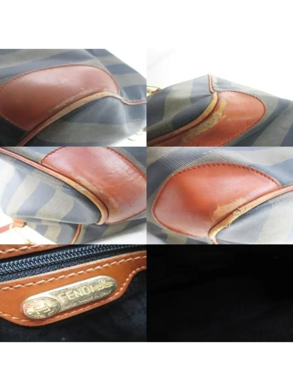 Fendi Boston Bag 2-Way Pecan Pattern Brown